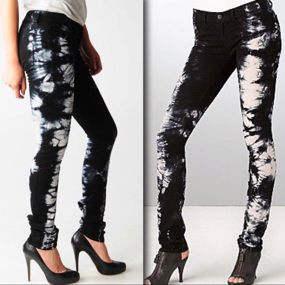 SALE J BRAND BLACK & WHITE TIE DYE SKINNY w/ STRETCH - Picture 11 of 11